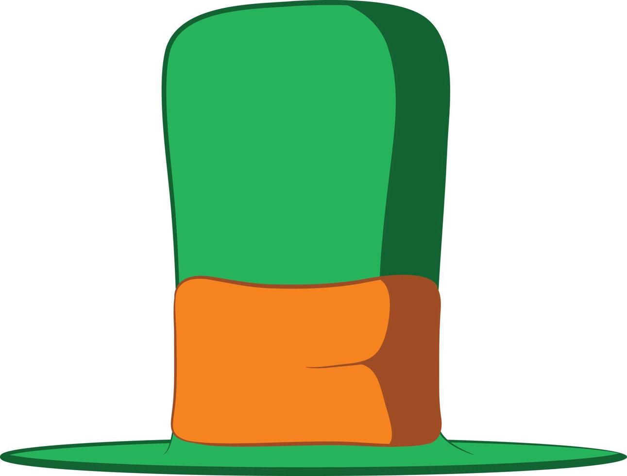 Saint Patricks Day leprechaun character. Leprechaun green tall hat isolated on white background. vector