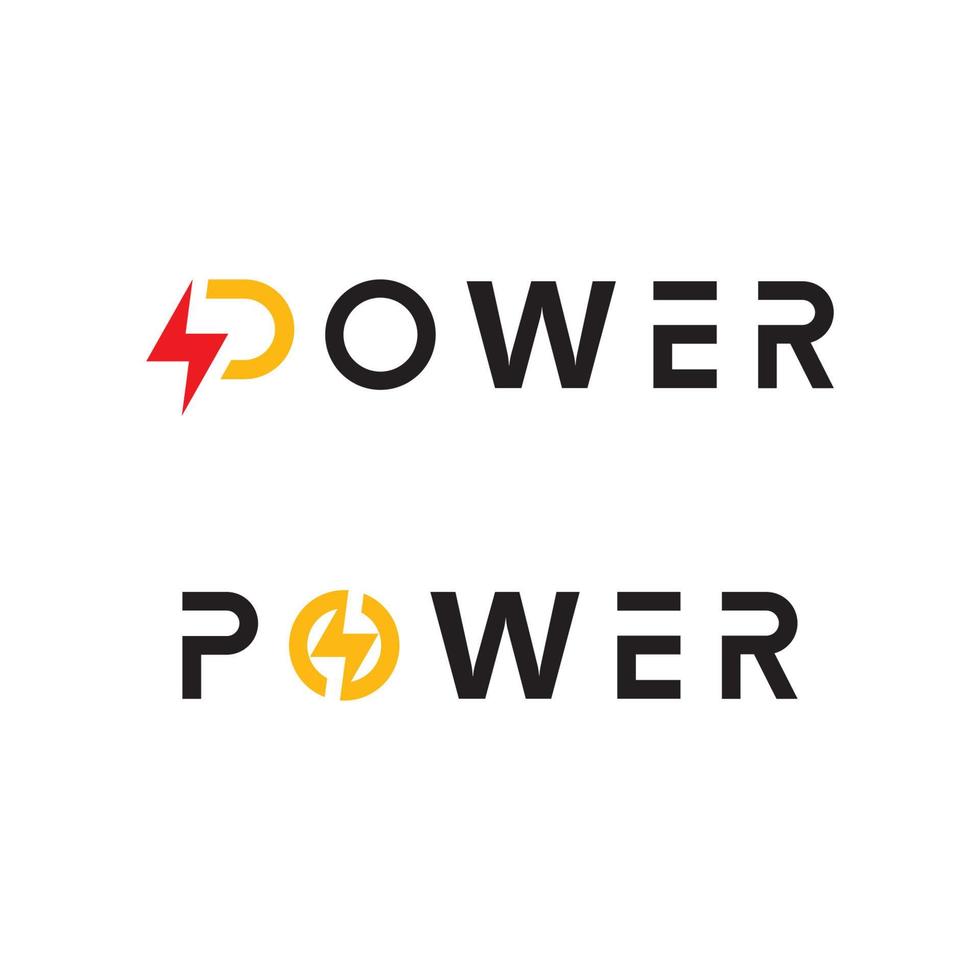 Letra p power logo icono diseño vectorial vector