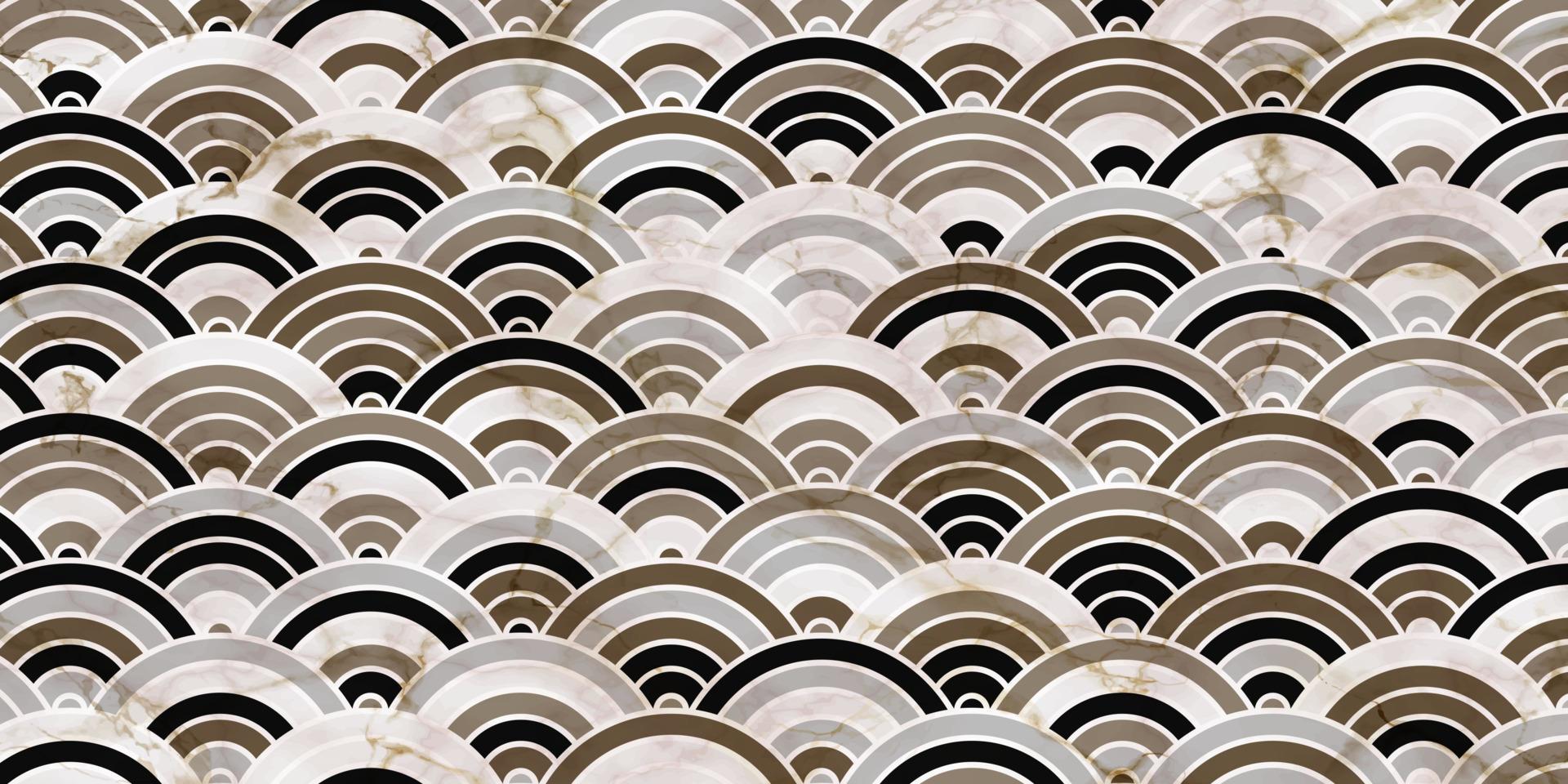 Japanese pattern circle overlapping vector