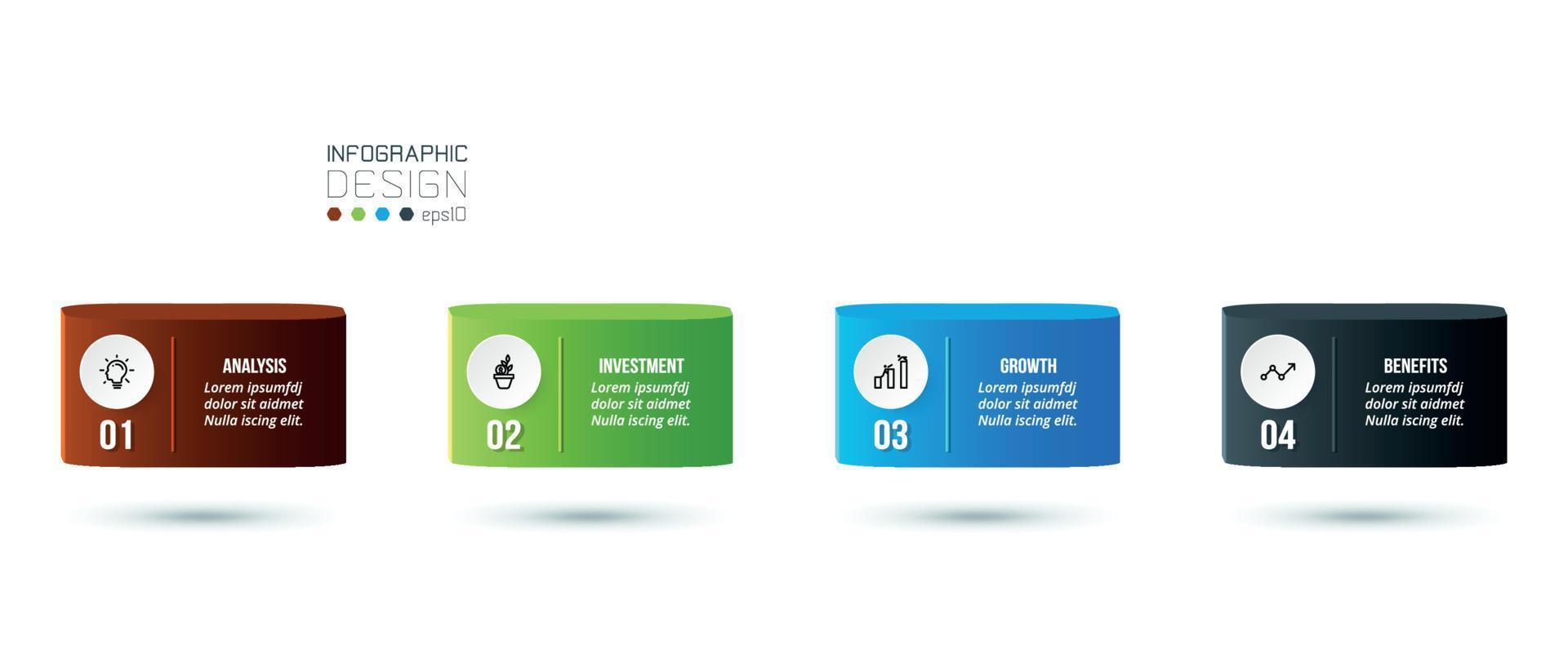 Business infographic  template with step or option design. vector