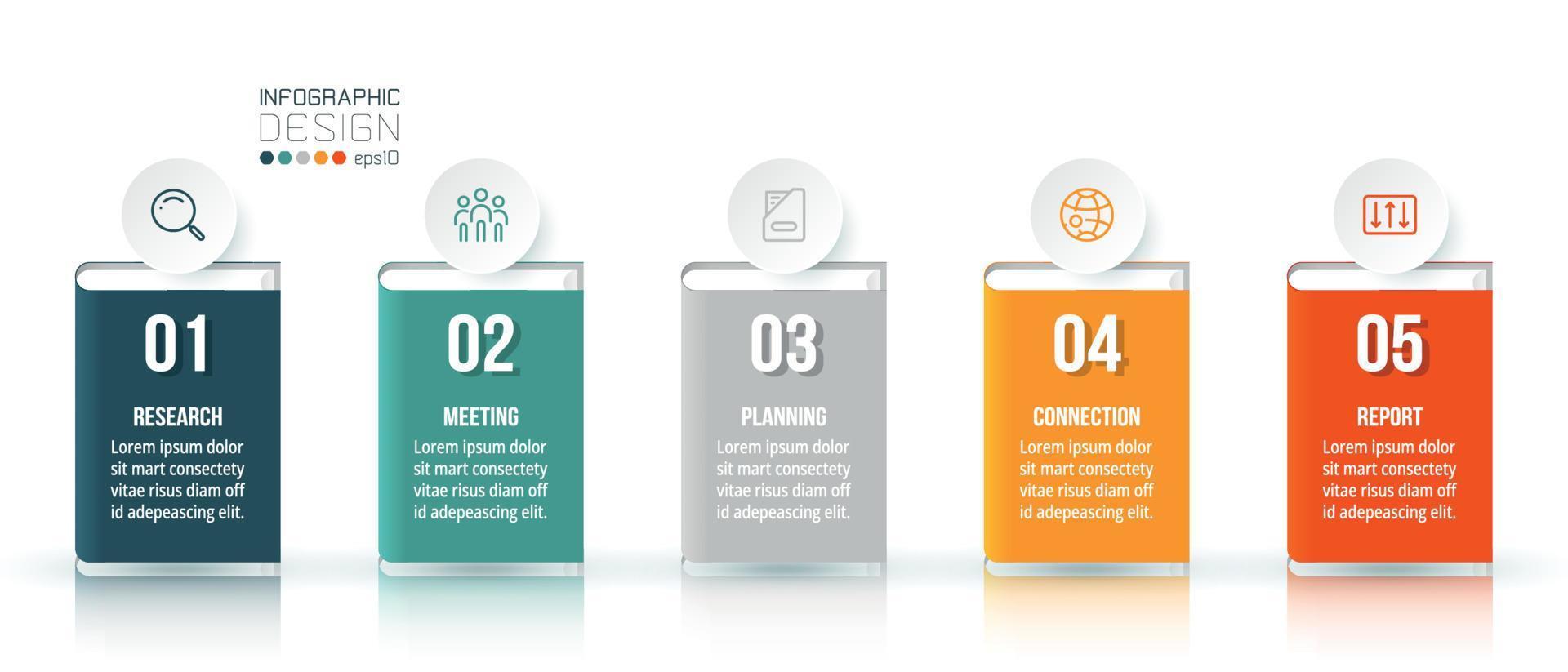Business infographic  template with step or option design. vector