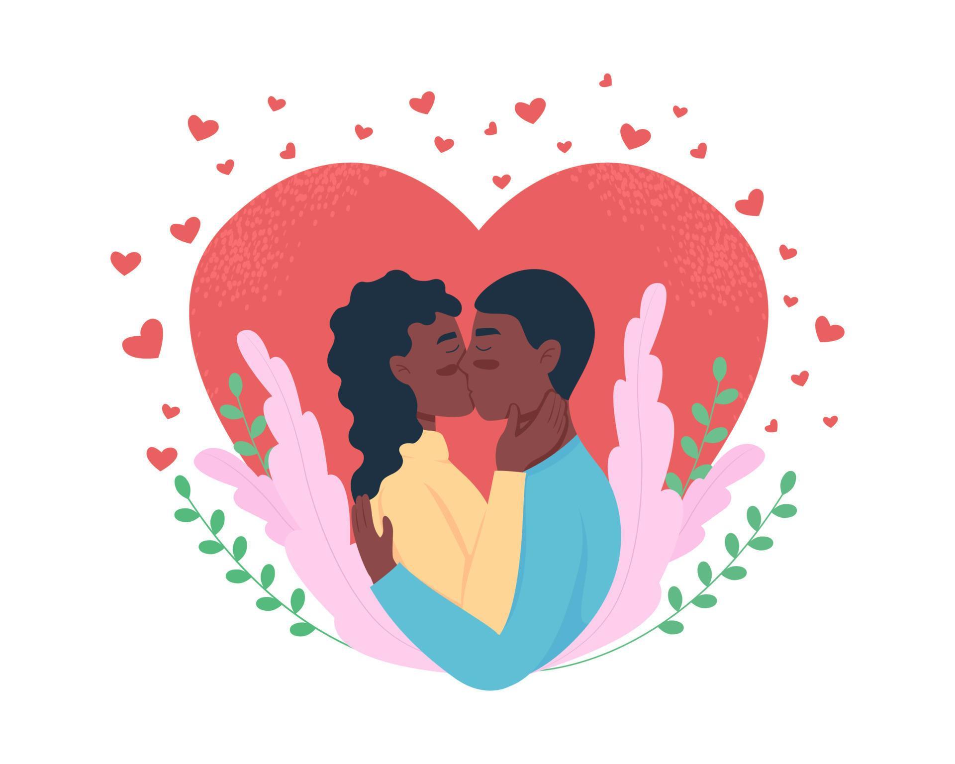 Couple in love 2D vector isolated illustration 4306014 Vector Art at