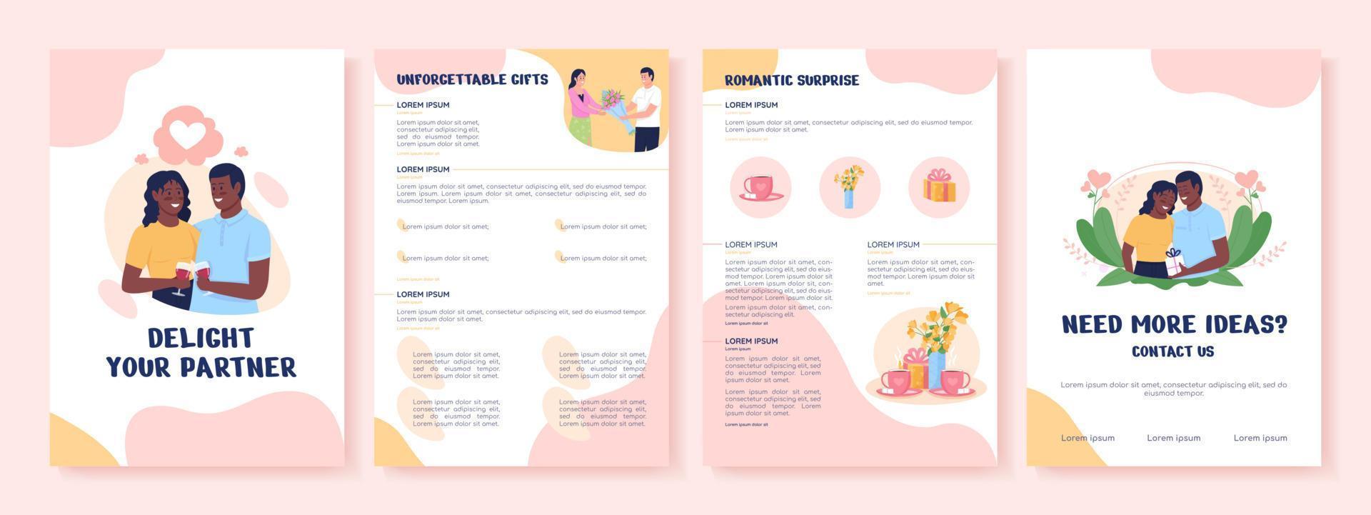 Delight your partner flat vector brochure template