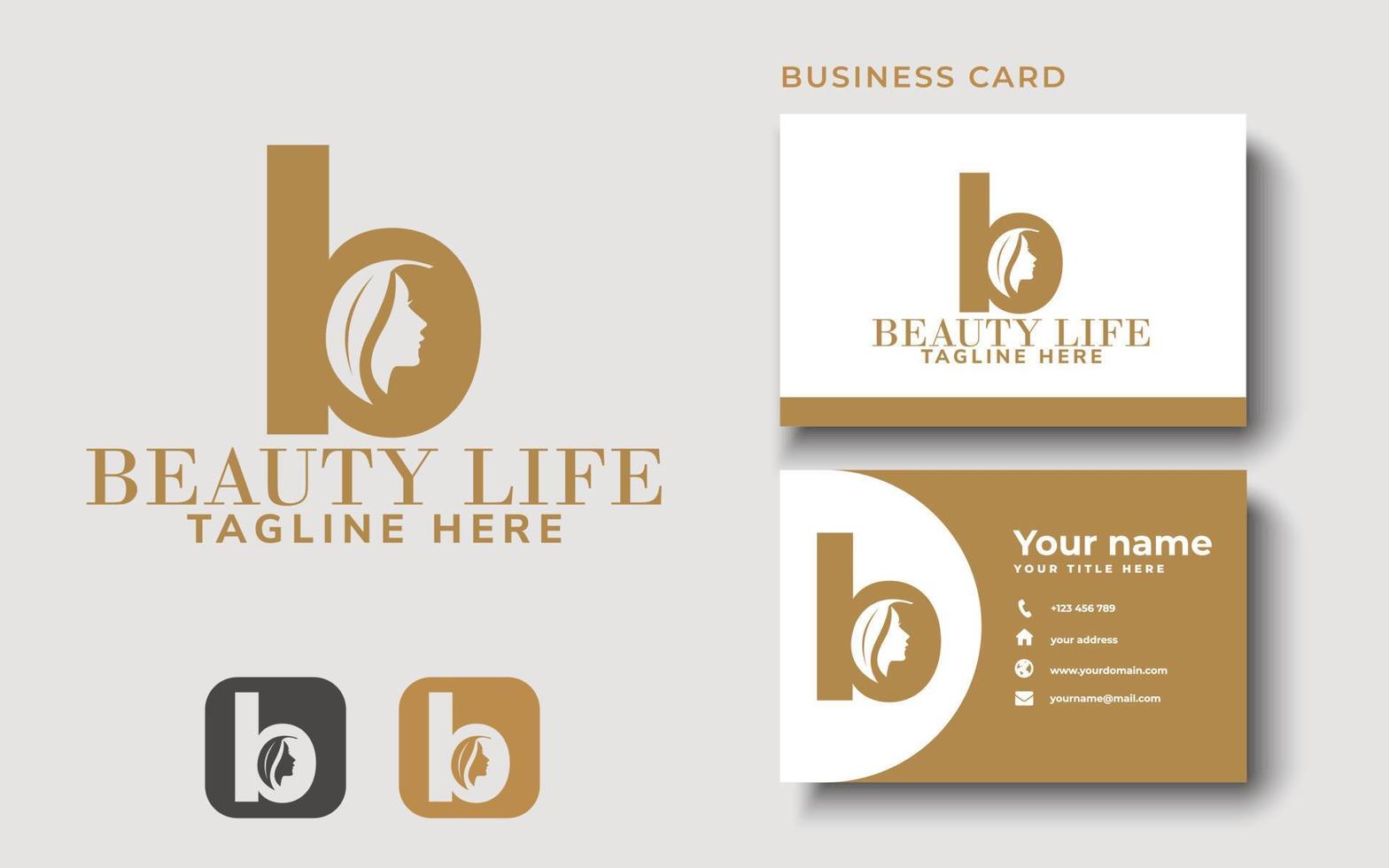 B beauty letter logo design vector