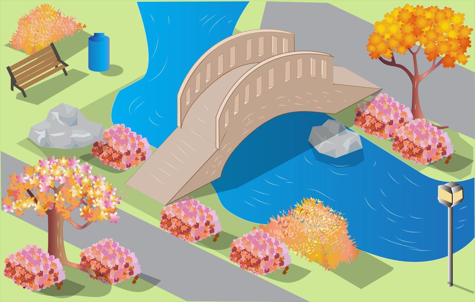 Isometric Autumn Park vector