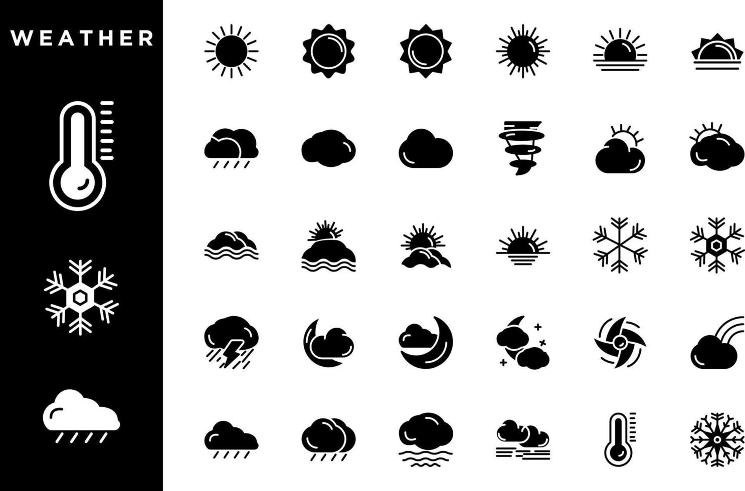 vector de conjunto de iconos de clima para su elemento de diseño