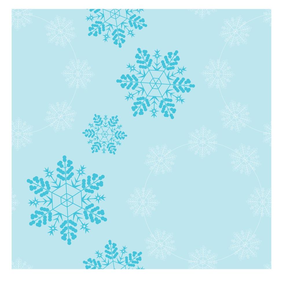 Snowflakes Seamless Background Vector Pattern Blue Monochrome