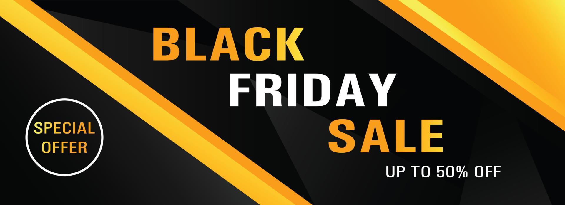 Modern Black Friday Banner with Orange and Black Background vector