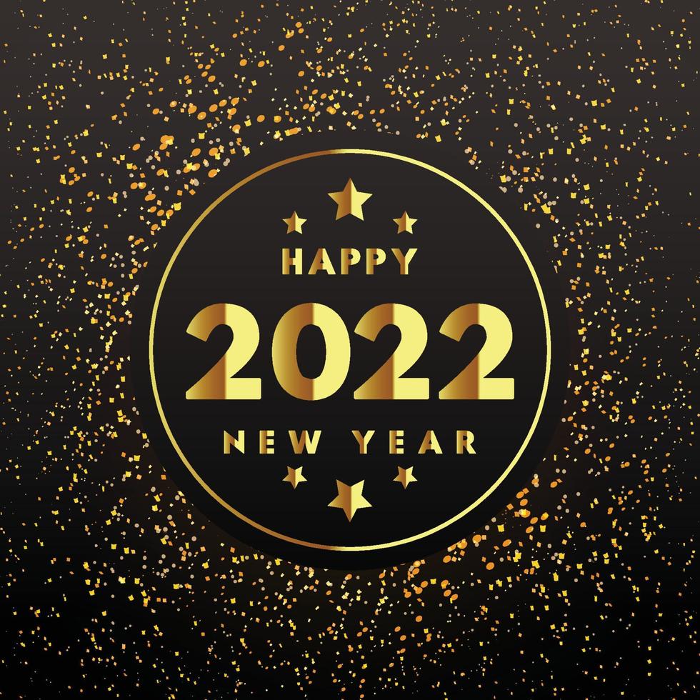 Golden Circle New Year 2022 Vintage Background vector