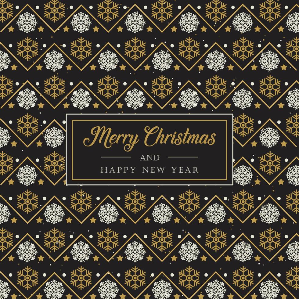 Merry Christmas Background with Golden Snowflakes vector