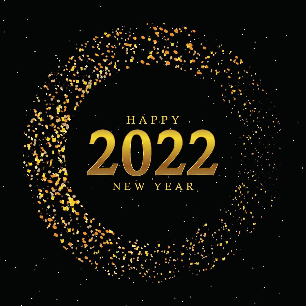 Golden Circle New Year 2022 Vintage Background vector