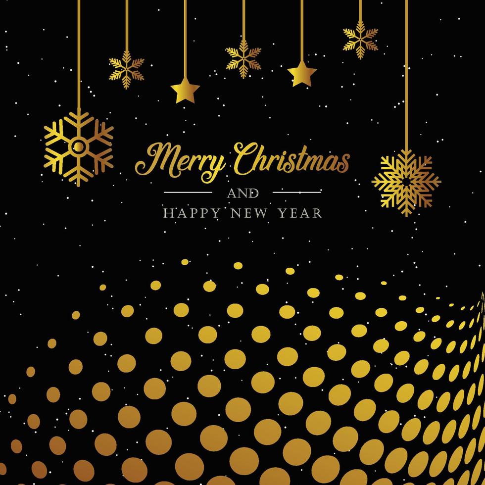 Merry Christmas Background with Abstract Golden Halftone Background vector