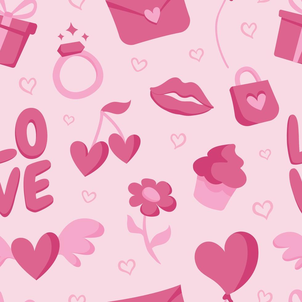Valentine's Day Seamless Pattern Background vector