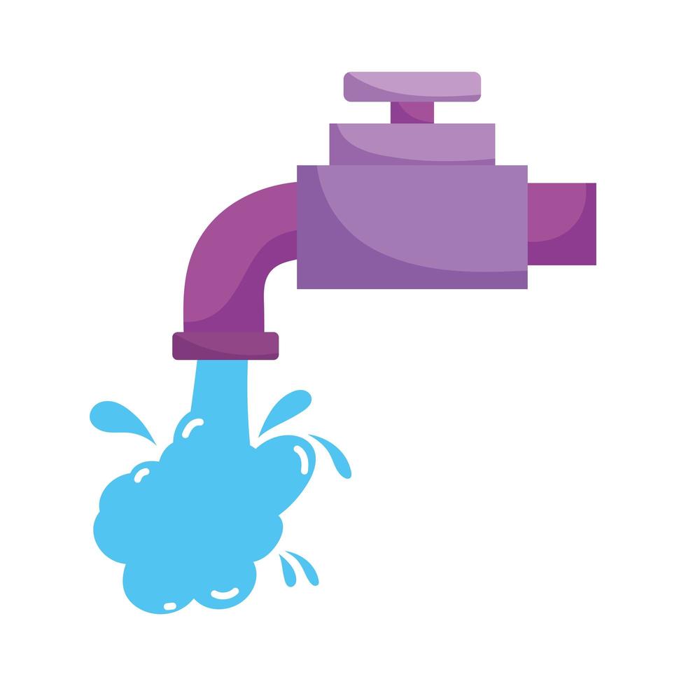 faucet water cleaning hygiene isolated icon white background vector