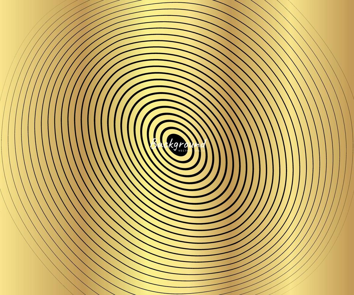 Gold luxurious circle pattern with golden wave lines over. Abstract background, vector illustration