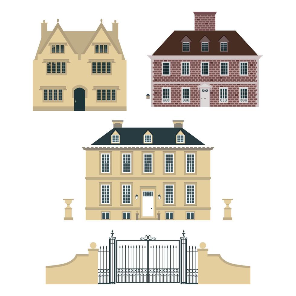 Set of old English houses vector