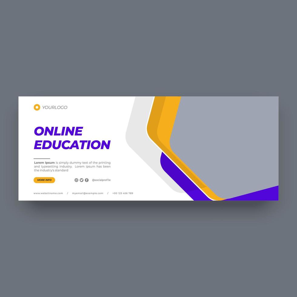 Education social media cover template vector