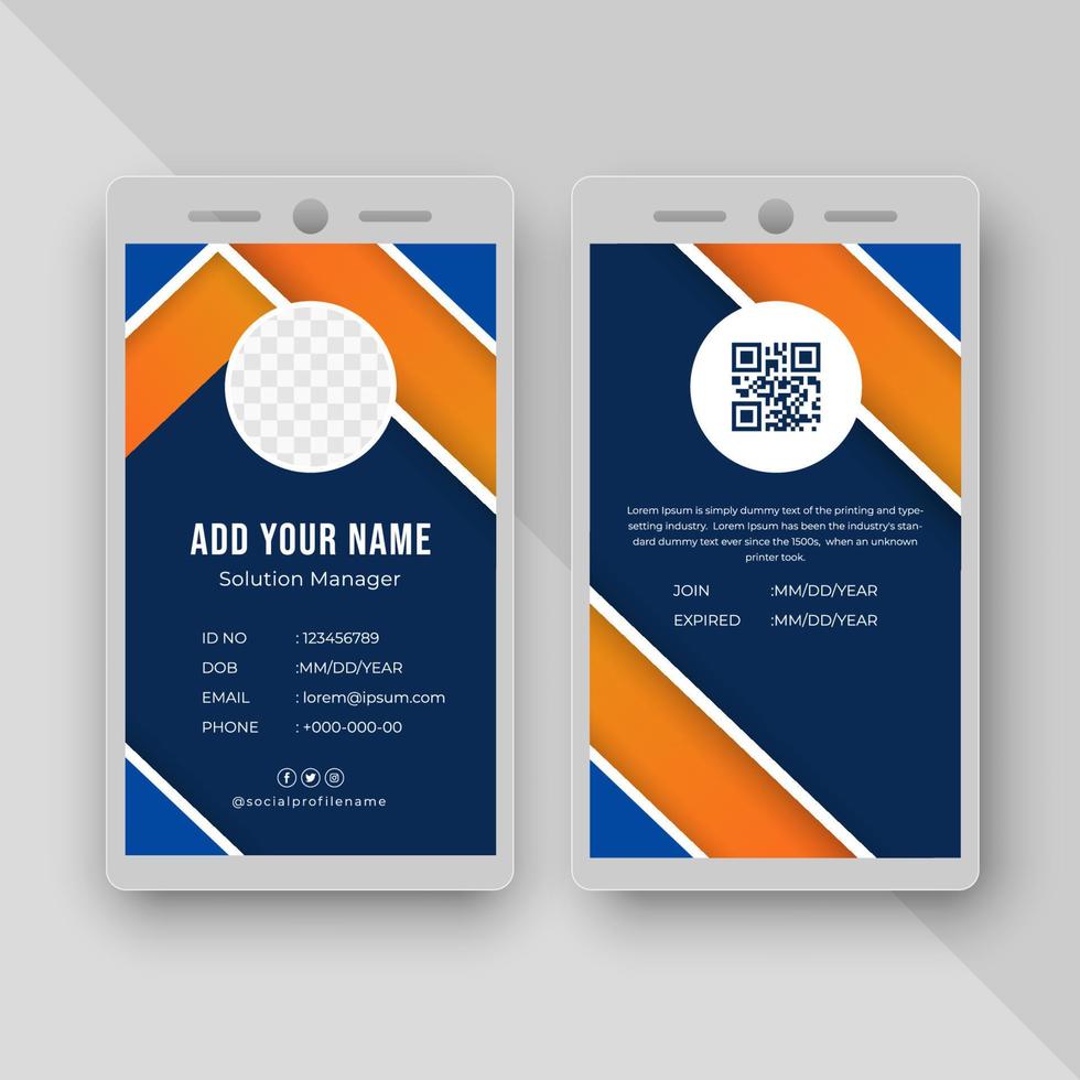 Id card with colorful design vector