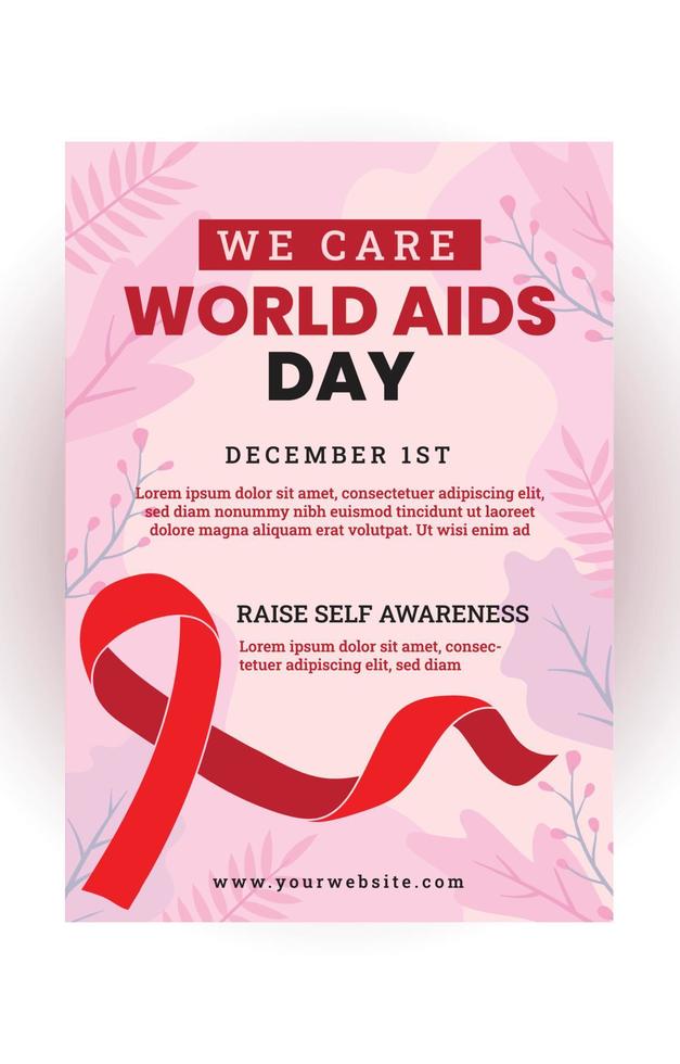 Poster Template of World AIDS Day vector