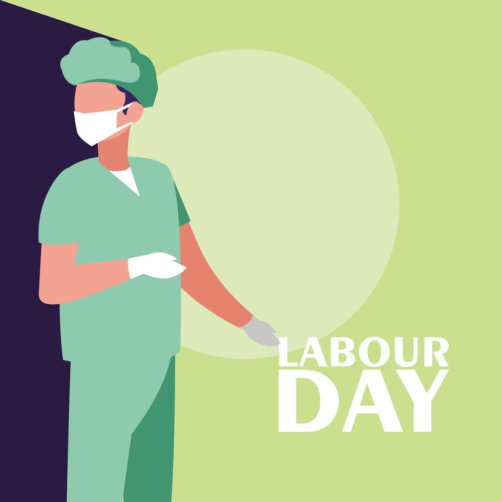 labour day celebration with surgeon professional vector