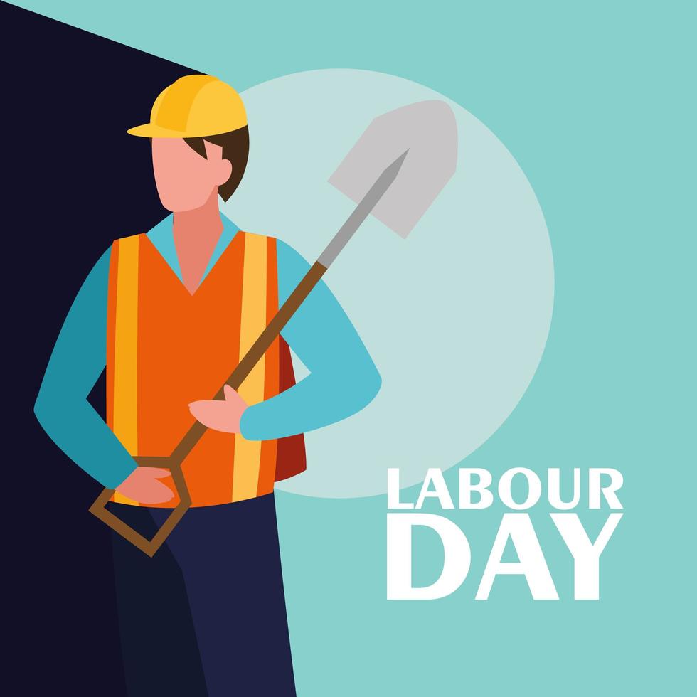 labour day celebration with construction worker vector