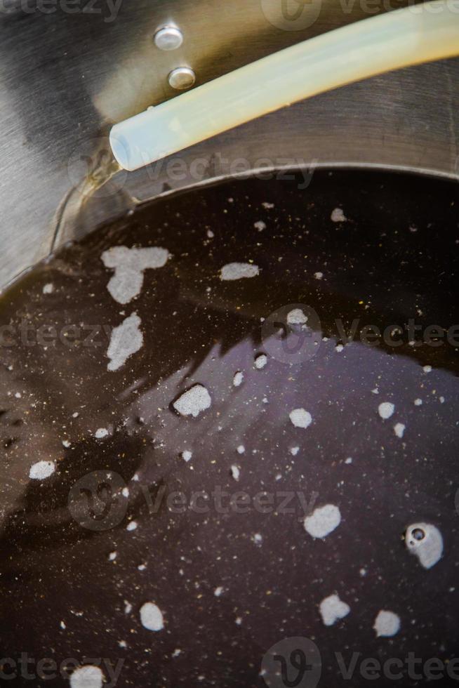 Pouring Craft Home Brew Beer Wort into the Boil Kettle 4308215 Stock