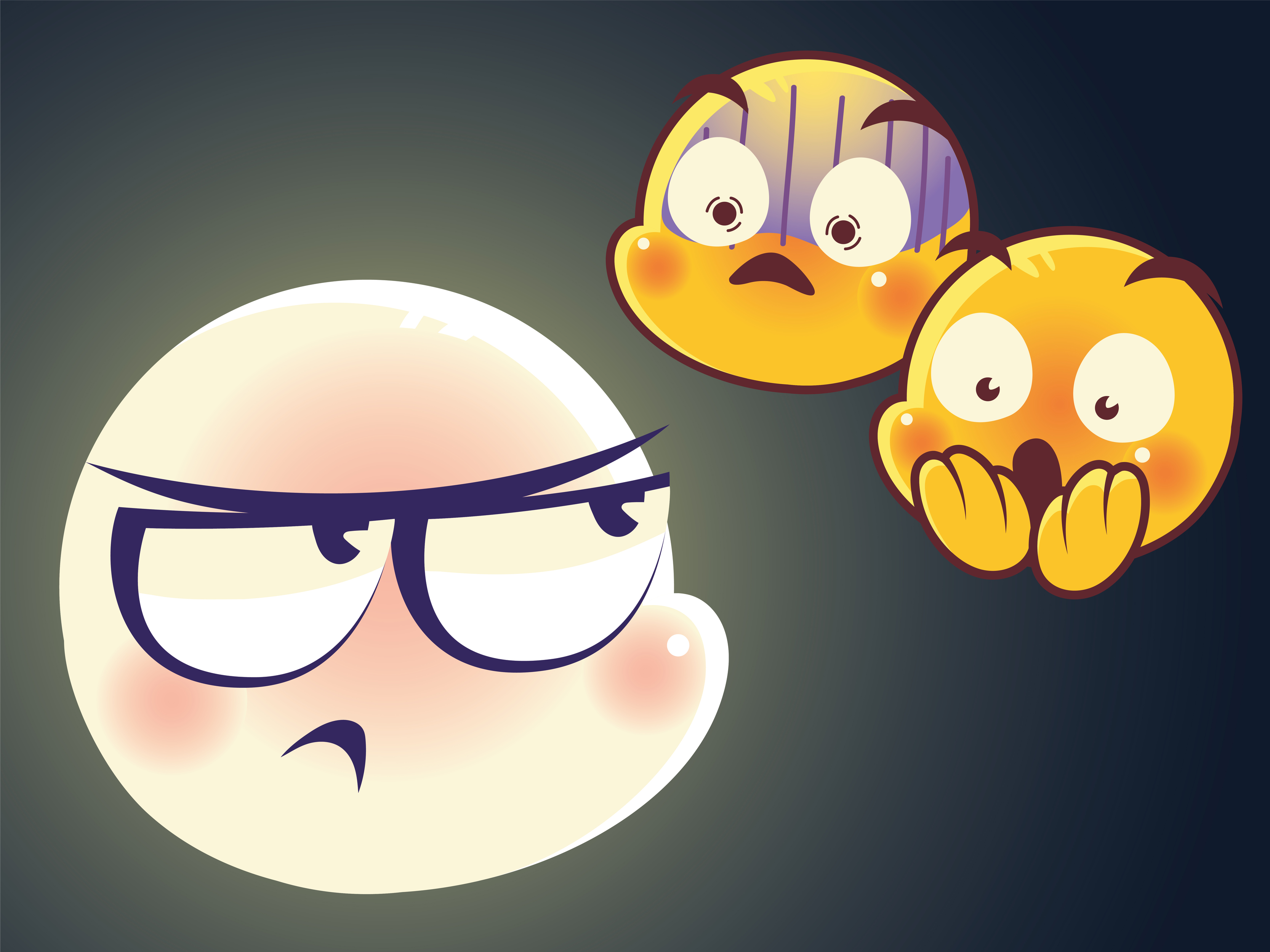 emoji faces expression sad mood surprise scared characters 4308320 Vector  Art at Vecteezy