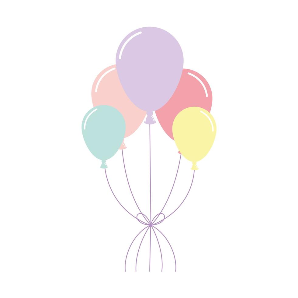 ballons of diferents colors on white background vector