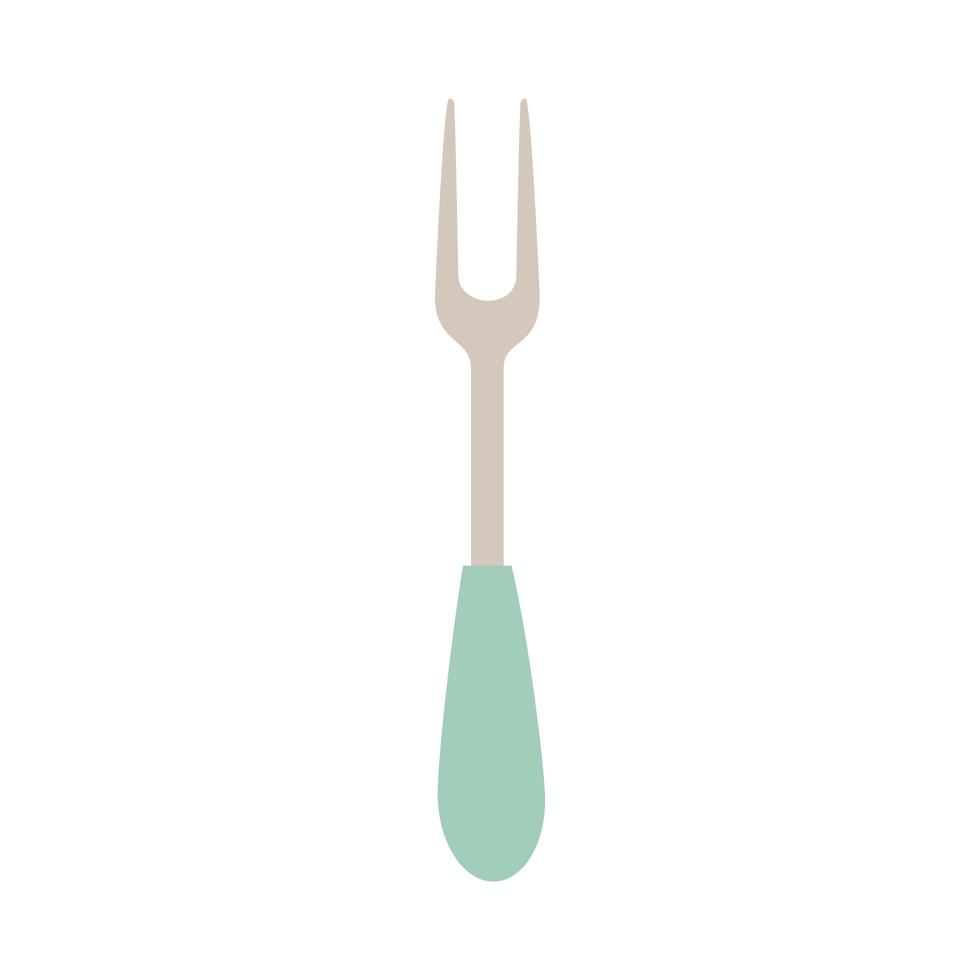 fork for meat on white background vector