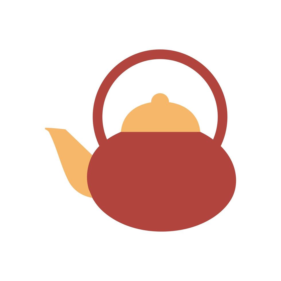 teapot of red color on a white background vector