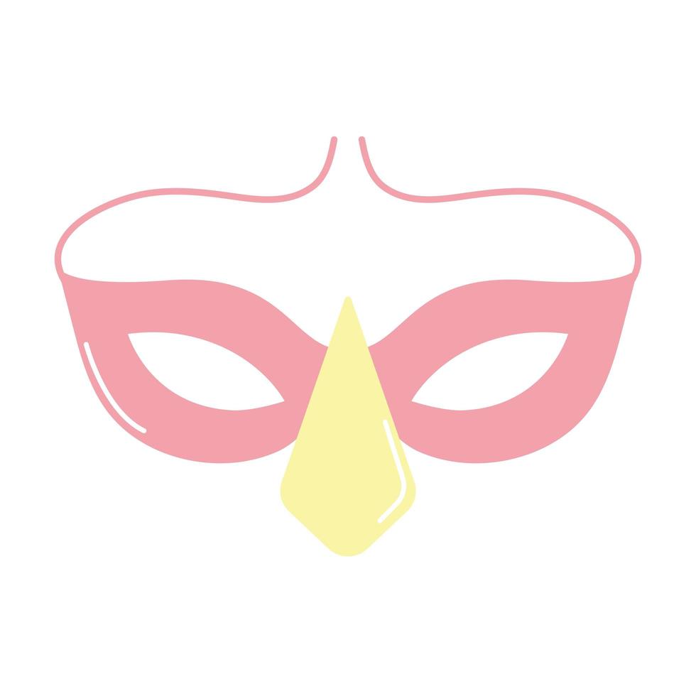 mask of a pink color on white background vector