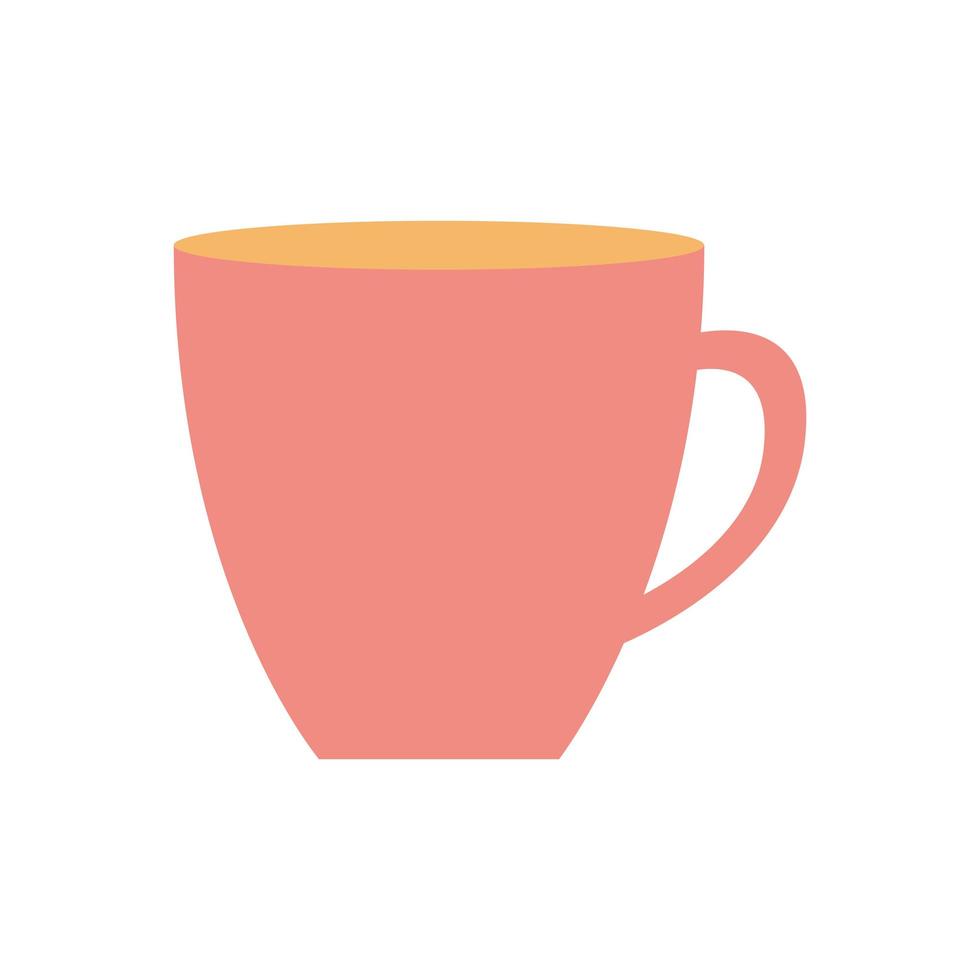 taza de color rosa sobre un fondo blanco vector