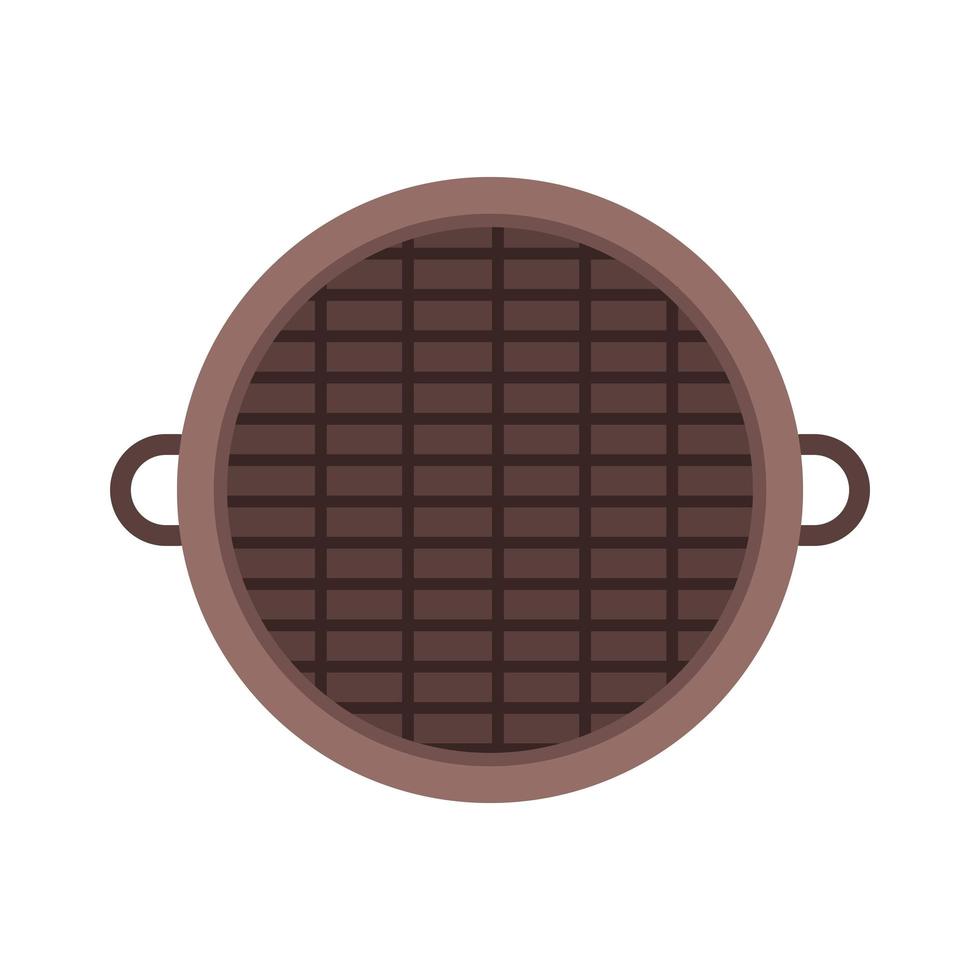 top view of a grill on white background vector