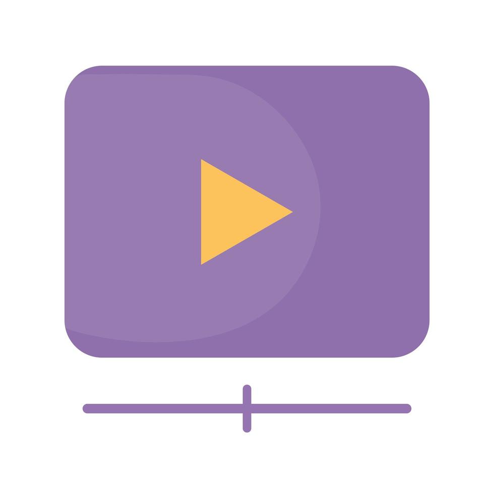 social media icon with purple color and one symbol of play in the middle of it vector