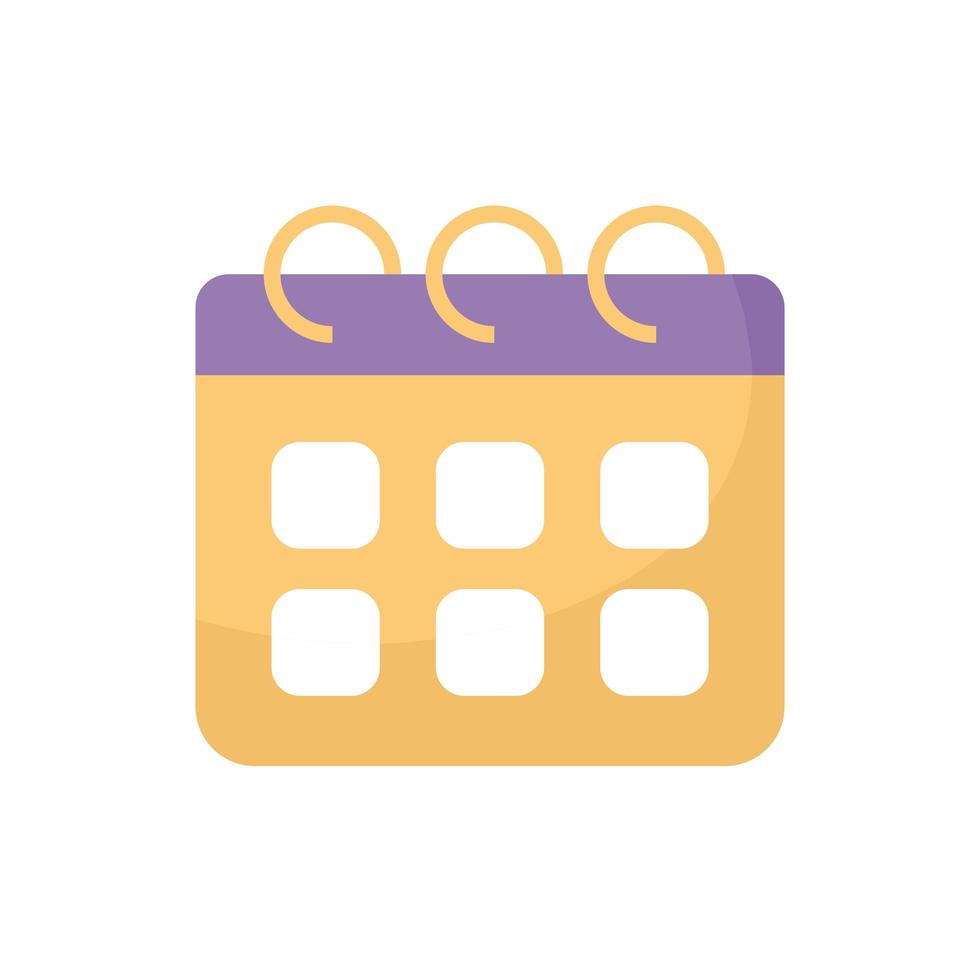 calender with yellow color on a white background vector