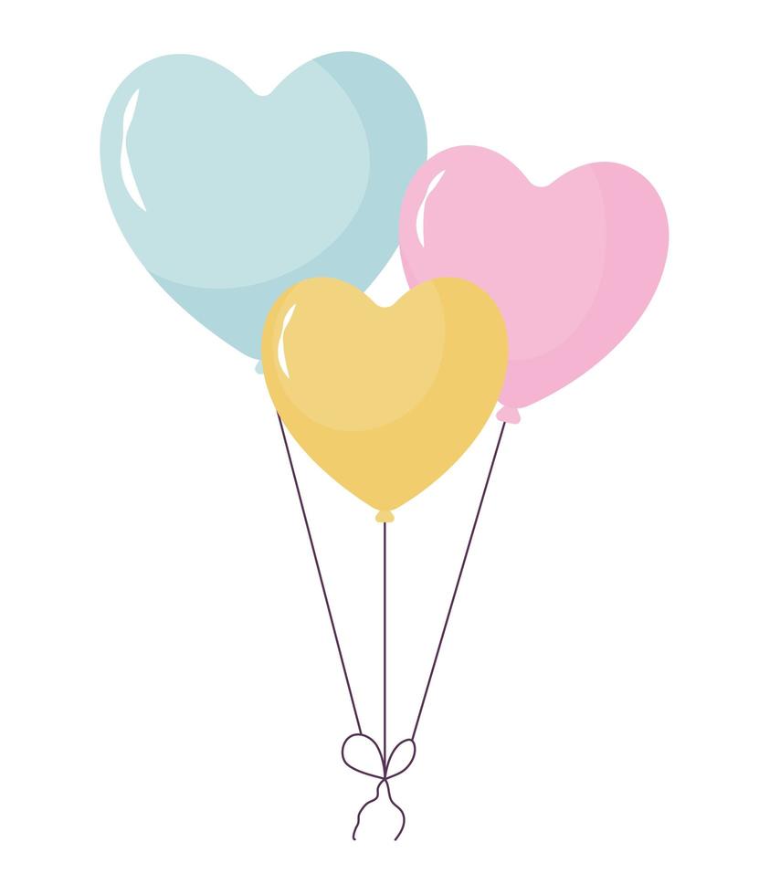 balloons in heart shape vector