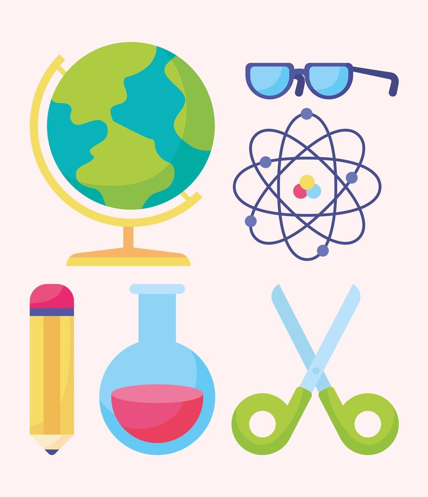 six education icons vector