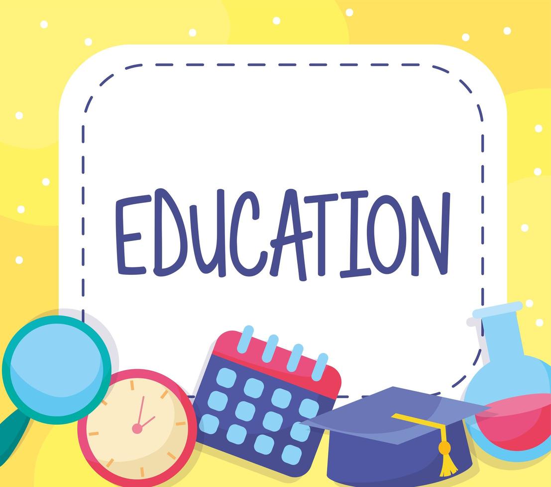 pretty education card vector