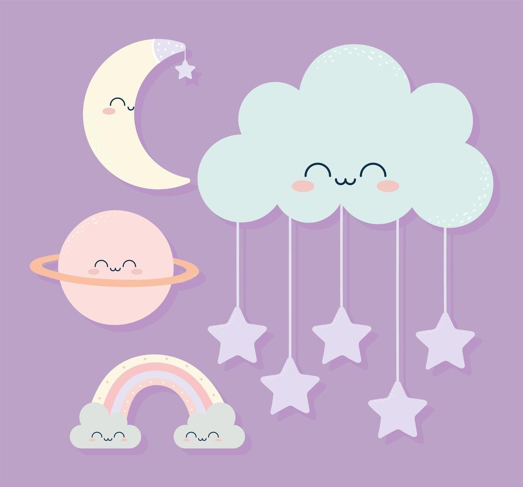 four good night items vector