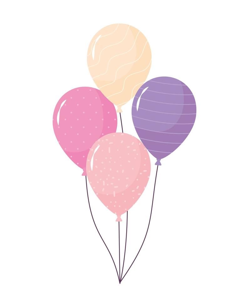 colored balloons design vector