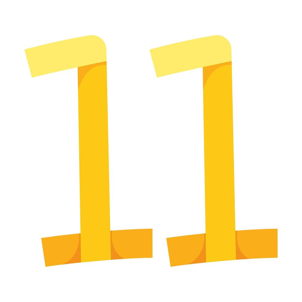 number eleven icon vector