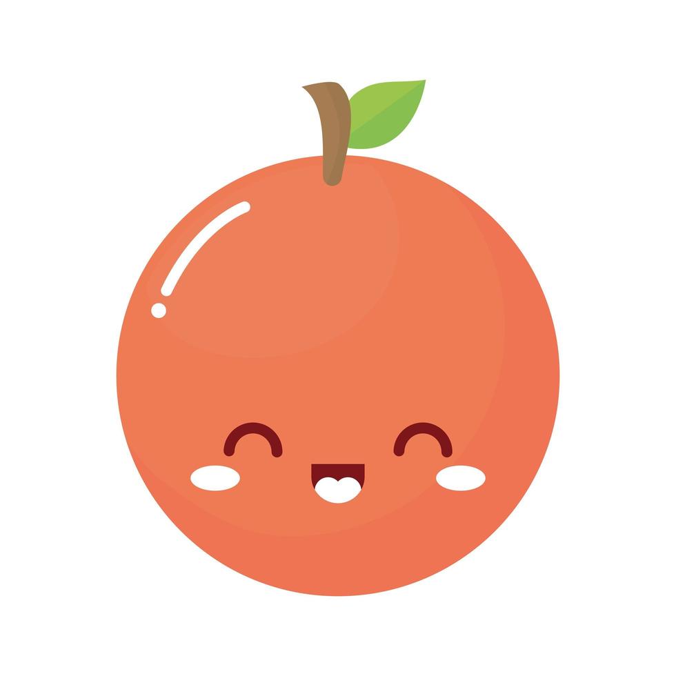tangerine kawaii fruit with a smile vector