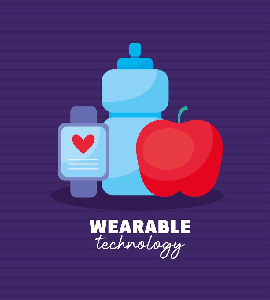 wearable health monitors card vector