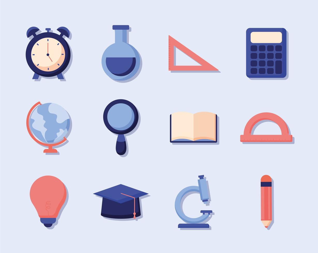twelve education items vector