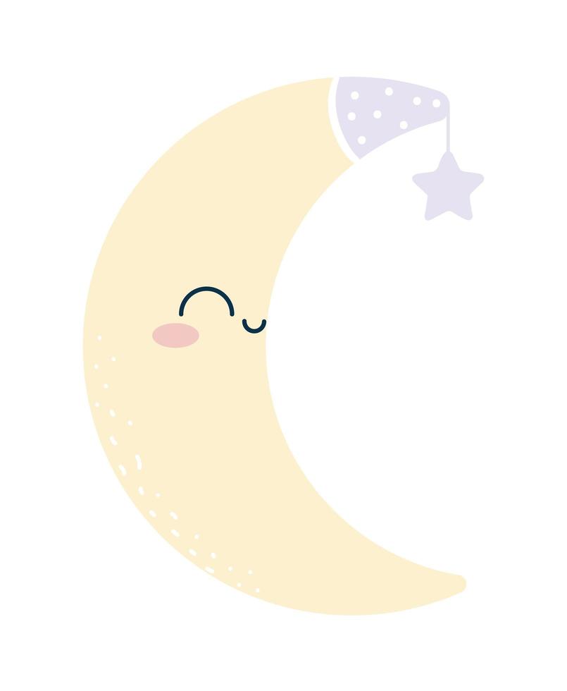 baby sleepy moon vector