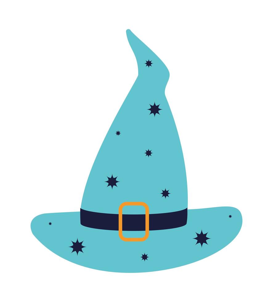 blue witch hat vector