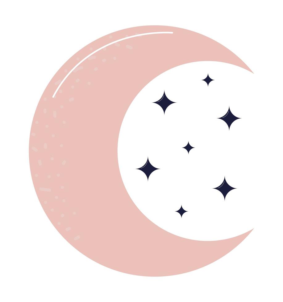 luna rosa mágica vector