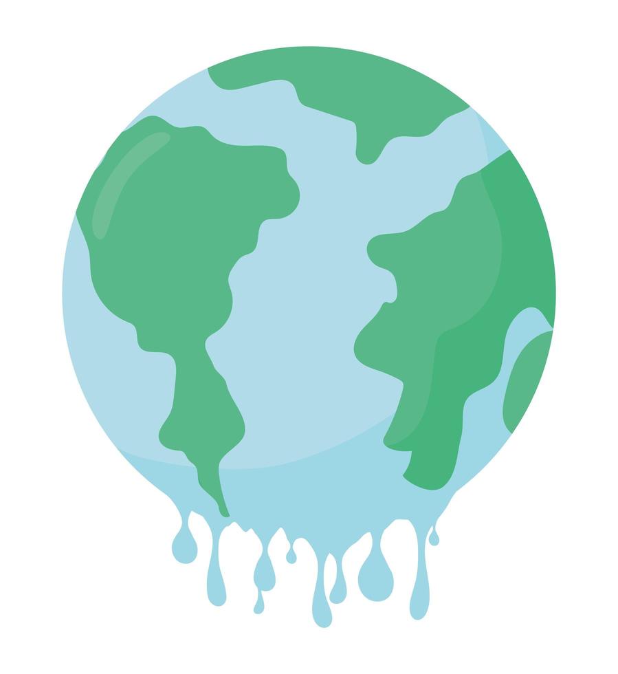 melting planet earth vector