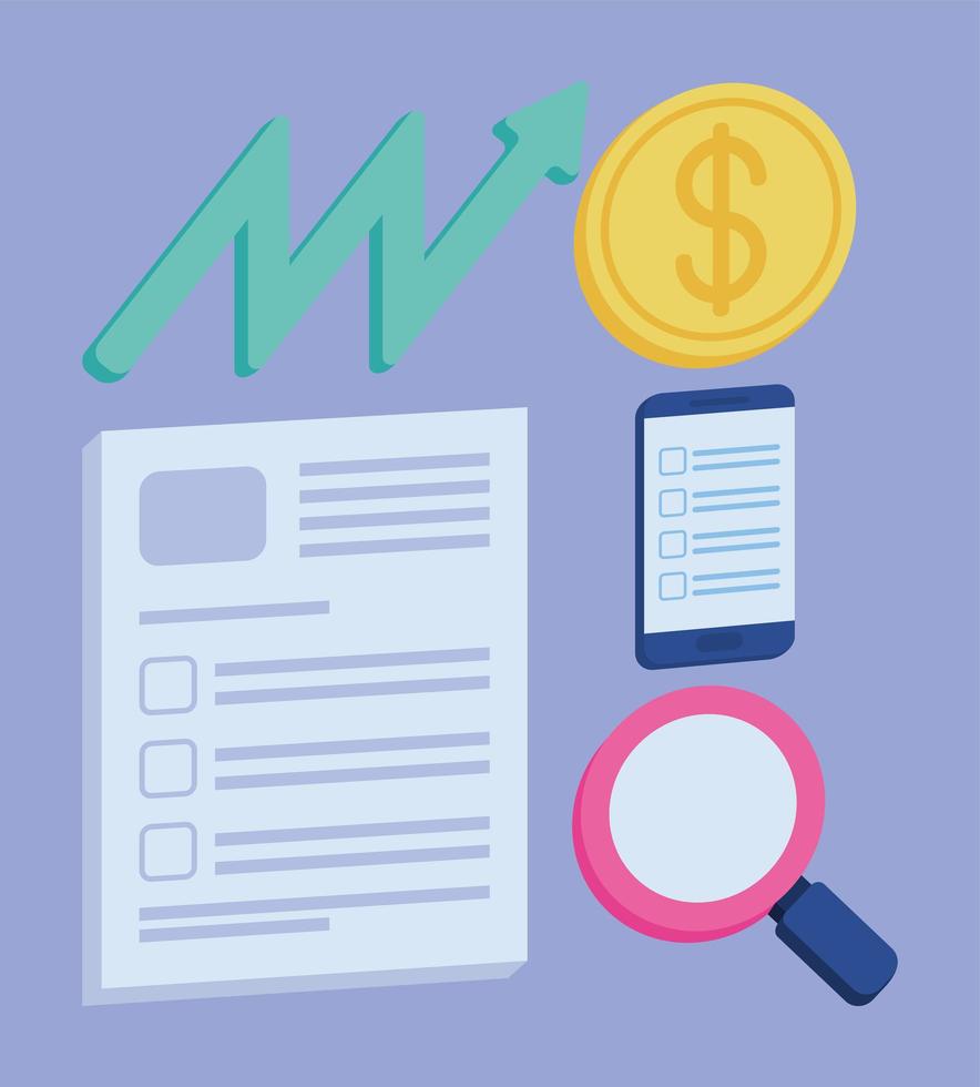 five tax icons vector
