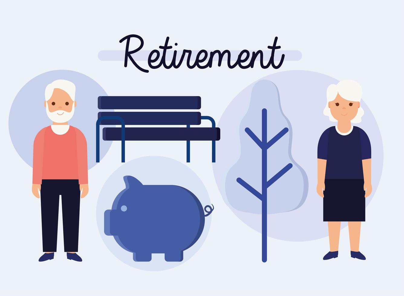 five retirement items vector